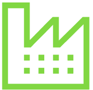 A green square with an arrow in it.